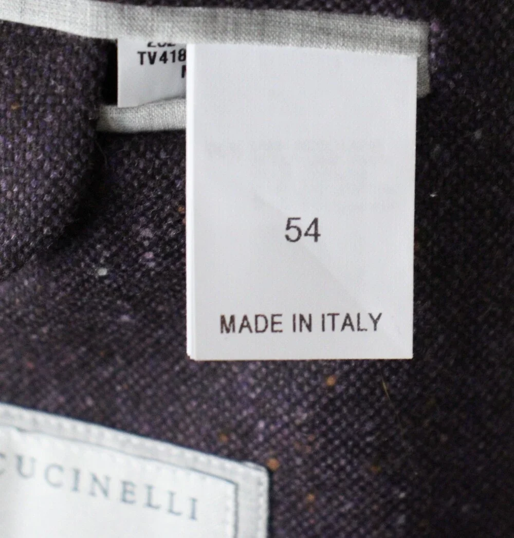 $6150 Brunello Cucinelli Blazer 44 R (54 EU) Purple Fleck Wool Cashmere Italy